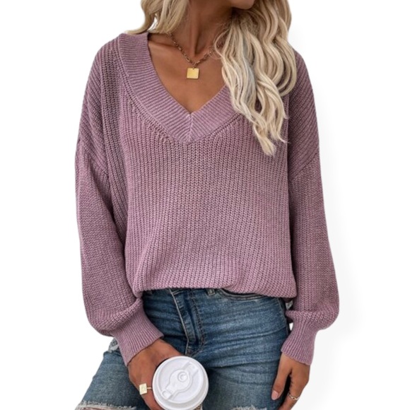SHEIN | Sweaters | Shein Curve Womens Sweater Cable Knit V Neck Long Sleeve  Blush Pink Plus 3xl | Poshmark